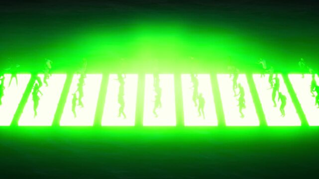 party night ship dark sea neon color
