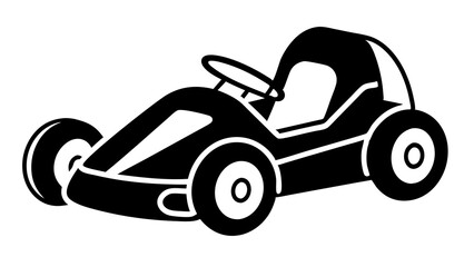 Dynamic Go-Kart Illustration on a Crisp White Background Perfect for Racing Enthusiasts