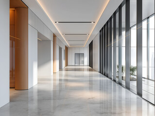 Fototapeta premium Interior of contempotary modern office. Minimalistic corporate design.