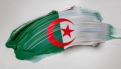 Paint stain in the colours of the Algerian flag
