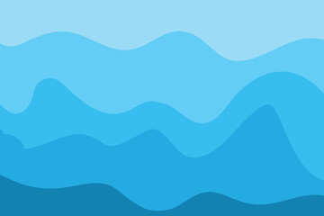 Water Wave Background Design, Abstract Vector Blue Ocean Walpaper Template