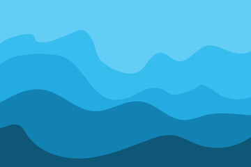 Water Wave Background Design, Abstract Vector Blue Ocean Walpaper Template