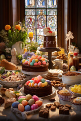 Heartwarming Easter Celebration: A Family's Traditions and Delicious Spread Captured in an Image