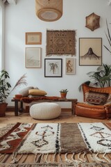 Cozy living room with plenty of furniture and greenery