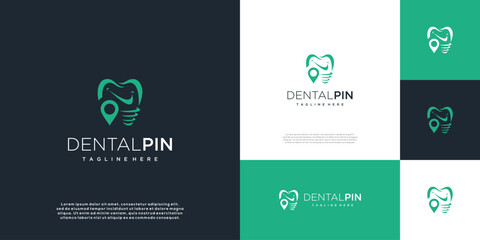 Dental clinic location dental logo inspiration design template