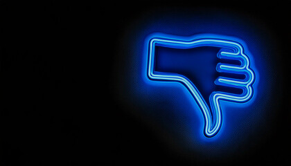 Neon sign of a hand with thumbs down drawing