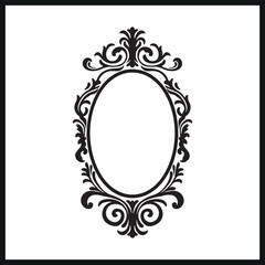 vintage mirror silhouette vector
