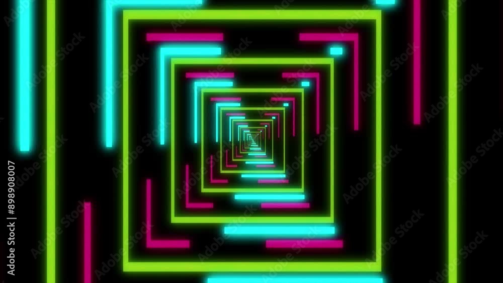 Poster tunnel loop with glowing lines