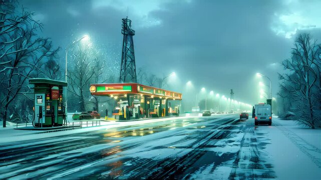 Gas station for cars for refueling with gasoline and diesel