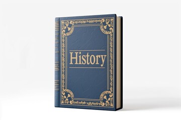 Isolated History Book on Blank White Generative Illustration