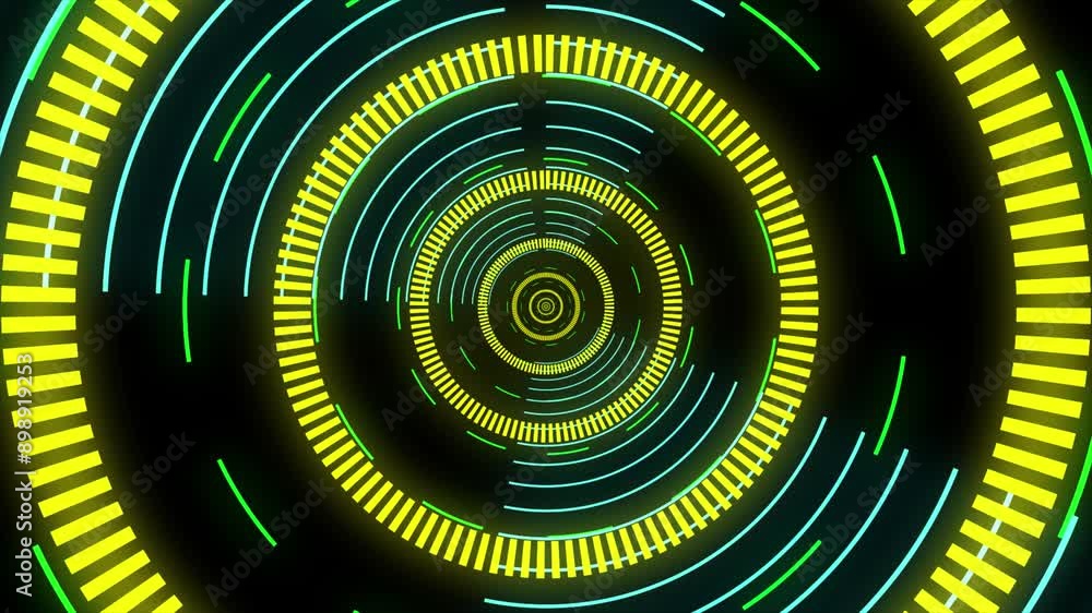 Poster tunnel loop with glowing lines