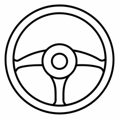 Steering Wheel Silhouette Flat Icon Simple and Stylish Design for Automotive Graphics