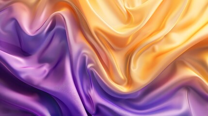 Obraz premium Abstract Background with 3D Wave Bright Gold and Purple
