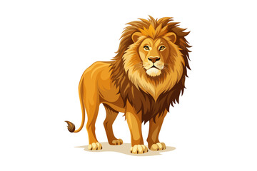 Obraz premium Realistic Lion in Natural Habitat Illustration - Vector & Silhouette