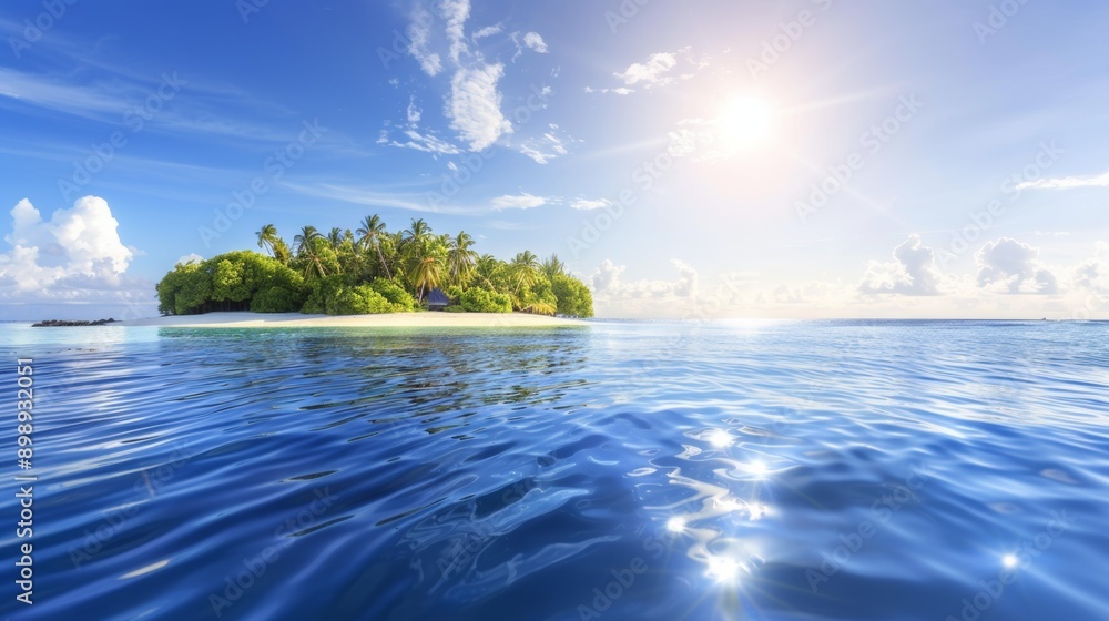 Canvas Prints Tropical island in the ocean. Background with selective focus and copy space