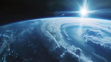 Fototapeta premium Tornado eye of the storm seen from space