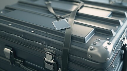 A close-up shot of a luggage tag with personal information