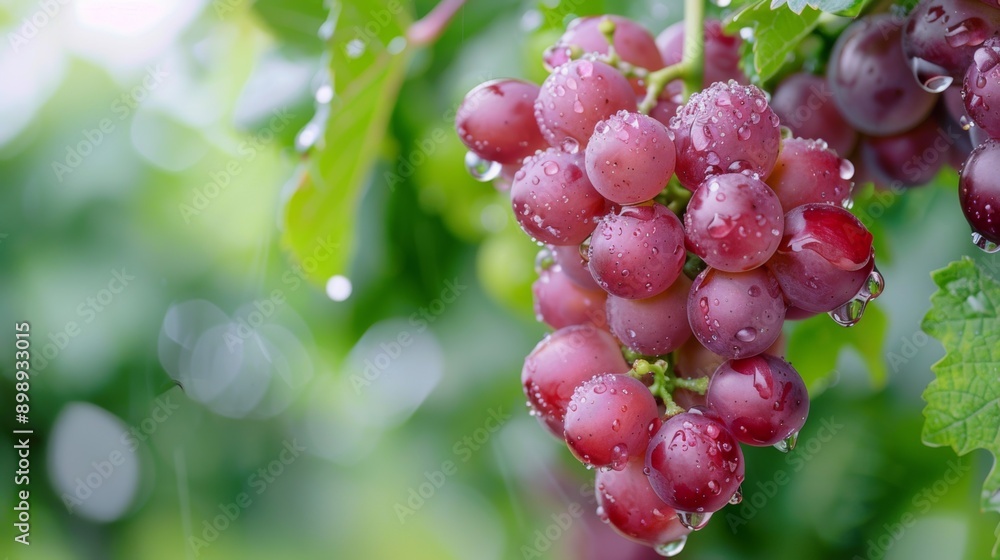 Poster appetizing grapes. background with selective focus and copy space