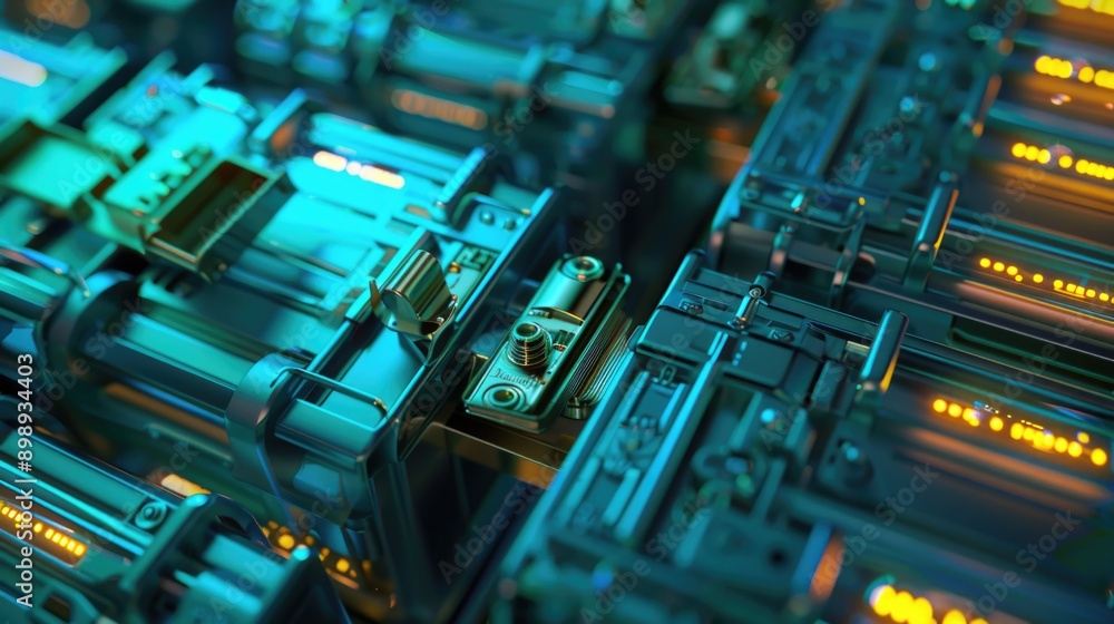 Poster close-up shot of various electronic components and devices