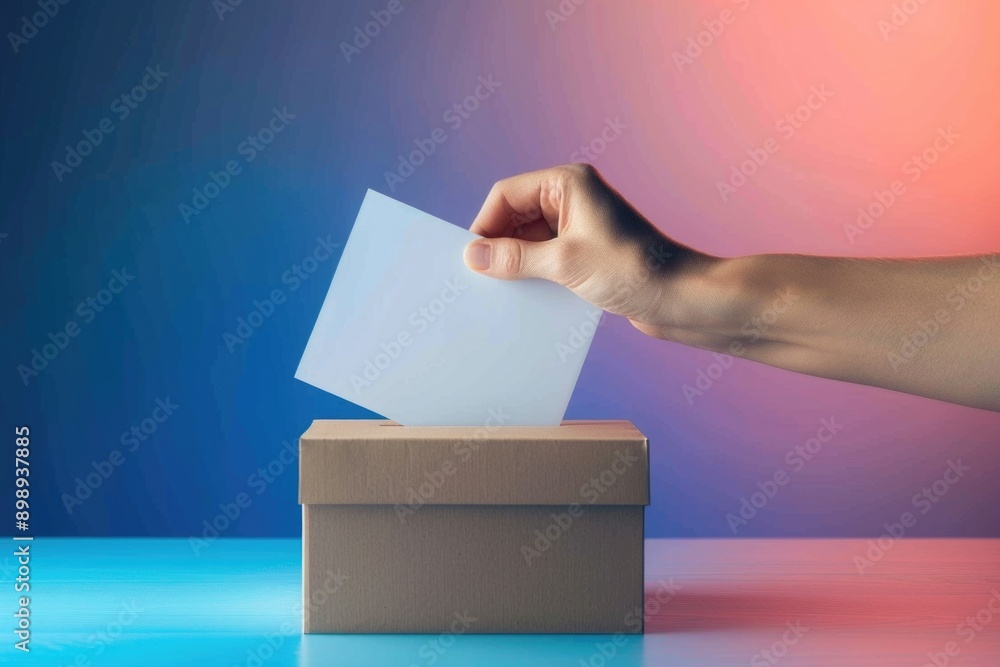 Poster A person placing a document into a file or storage container