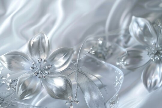 A close-up shot of a bouquet of silver flowers
