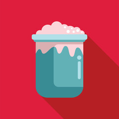 Glass beaker overflowing with pink foaming liquid chemical experiment chemistry lab science