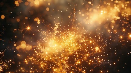 Naklejka premium Abstract golden sparkle background. This image is perfect for adding a touch of magic to your designs, especially for holidays or celebrations.