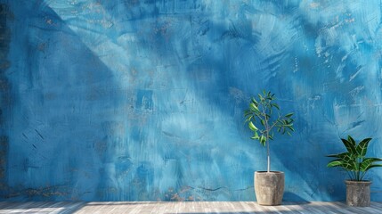 Vintage blue wall as a backdrop