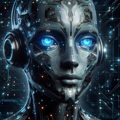 Futuristic Robotic Interface Technology Background