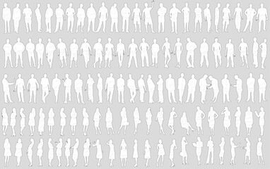 Rough and architectural vector of men and women
