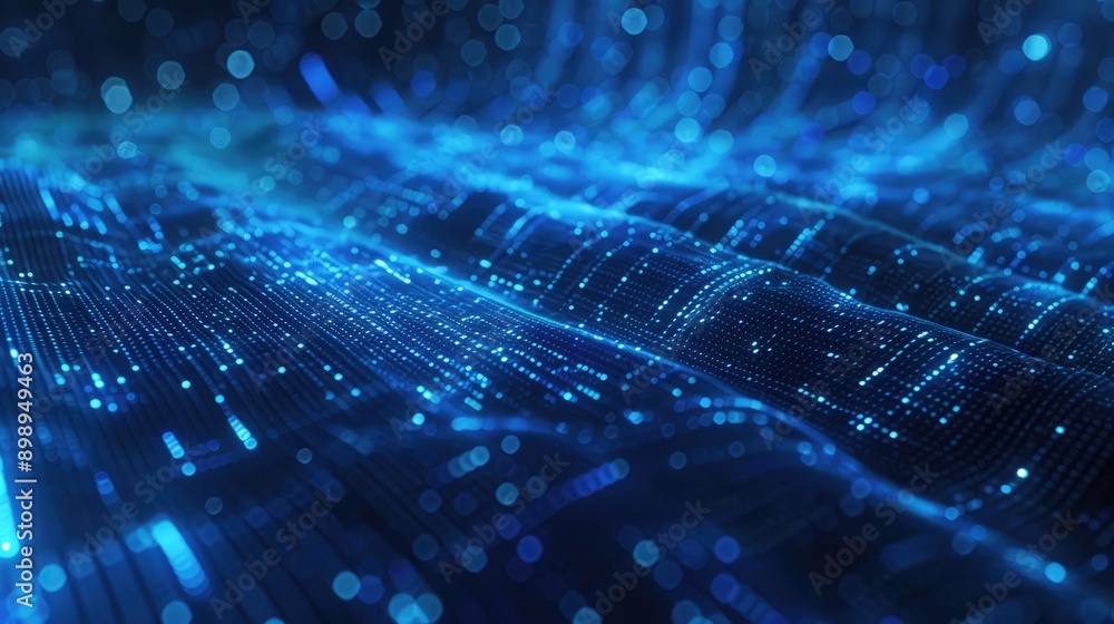 Aufkleber abstract blue digital background with dynamic glowing lines, perfect for technology and data themes.