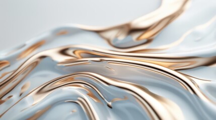 A striking image displaying fluid metallic swirls of gold and platinum colors. The elegant, flowing lines and shimmering tones create a sense of prestige and artistry.