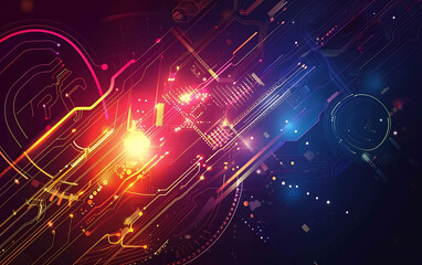 Obraz premium Abstract technology background with circuit board. Vector illustration.