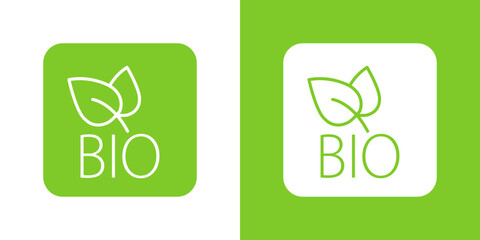 Bio vector icon Flat set in black and white color outline vector