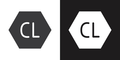 Chlorine bleach icon Flat set in black and white color outline vector