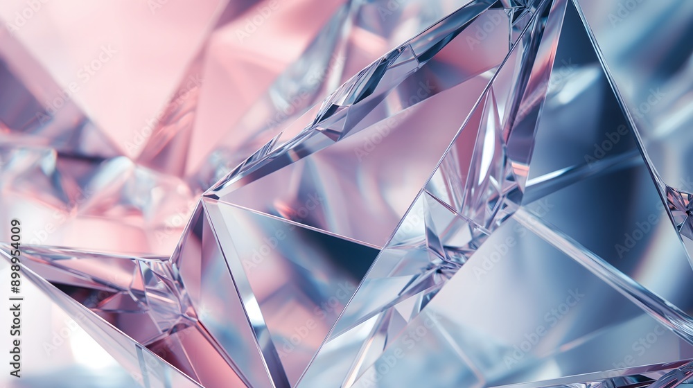 Poster 30. **visualize a 3d geometric glass structure with smooth, glossy facets and intricate transparency