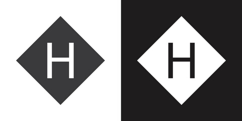 helicopter helipad icon Flat set in black and white color outline vector