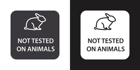 Not tested on animals icon Flat set in black and white color outline vector