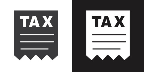 Tax reminder icon Flat set in black and white color outline vector