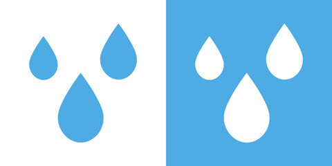 water drops icon Flat set in black and white color outline vector