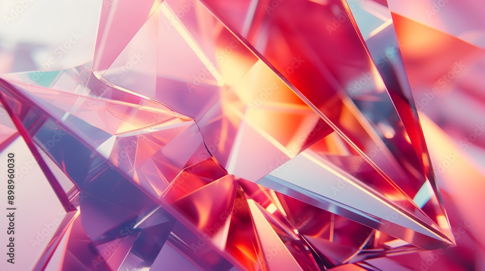 Poster 49. **create a 3d image of interconnected geometric glass prisms with smooth, glossy surfaces and in