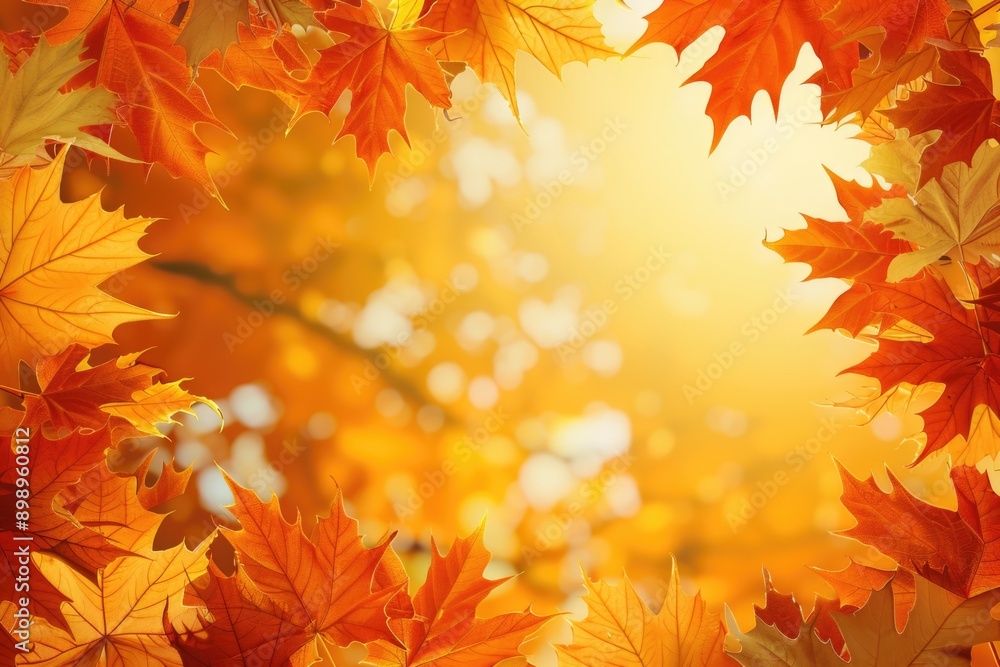 Wall mural A bundle of autumn leaves on the ground