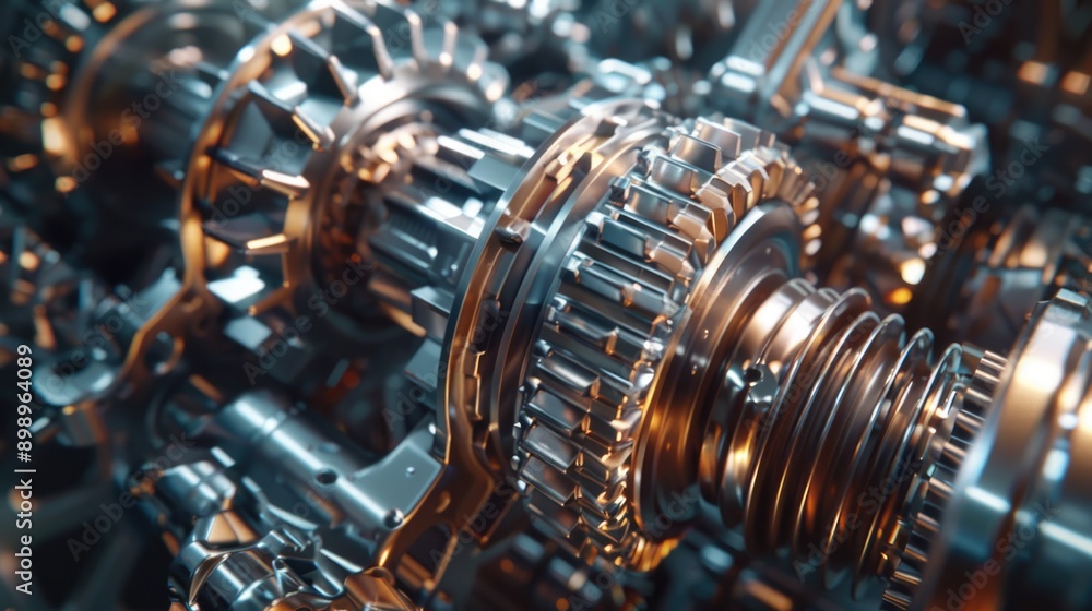 Aufkleber A close-up view of a machine's internal gears, suitable for use in industrial or technical contexts