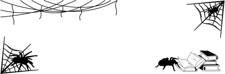 halloween spooky illustration with spider web 