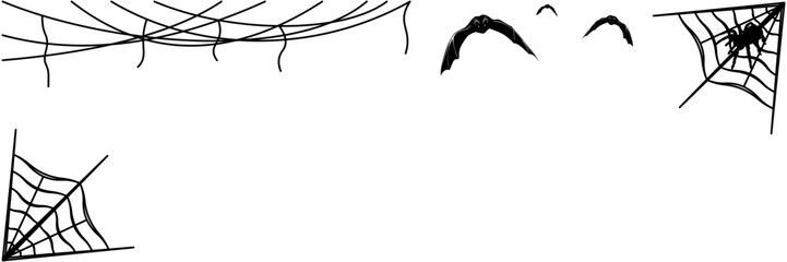 halloween spooky illustration with spider web 