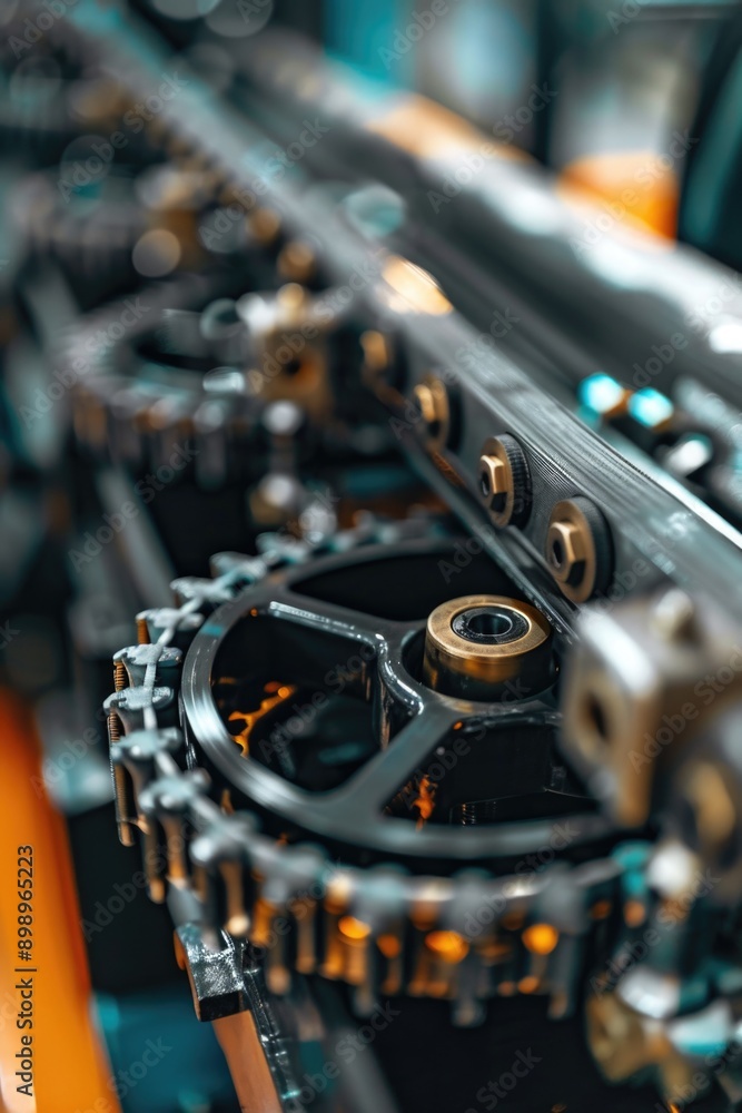 Aufkleber a close-up shot of a machine with visible gears
