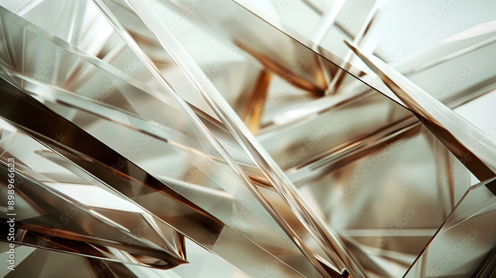 Aufkleber 32. **generate a 3d geometric abstraction featuring overlapping transparent glass prisms with high-g