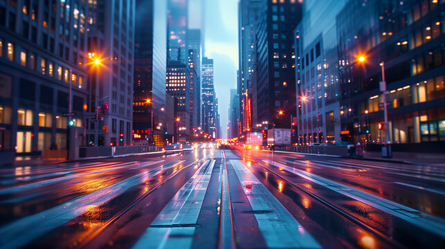 Fototapeta 夜明けを迎える都市