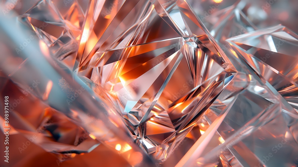 Poster 19. **create a 3d image of transparent geometric glass forms with high-gloss finishes and intricate 