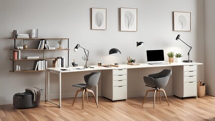 Home Office Setup with Stylish and practical designs for home office environments